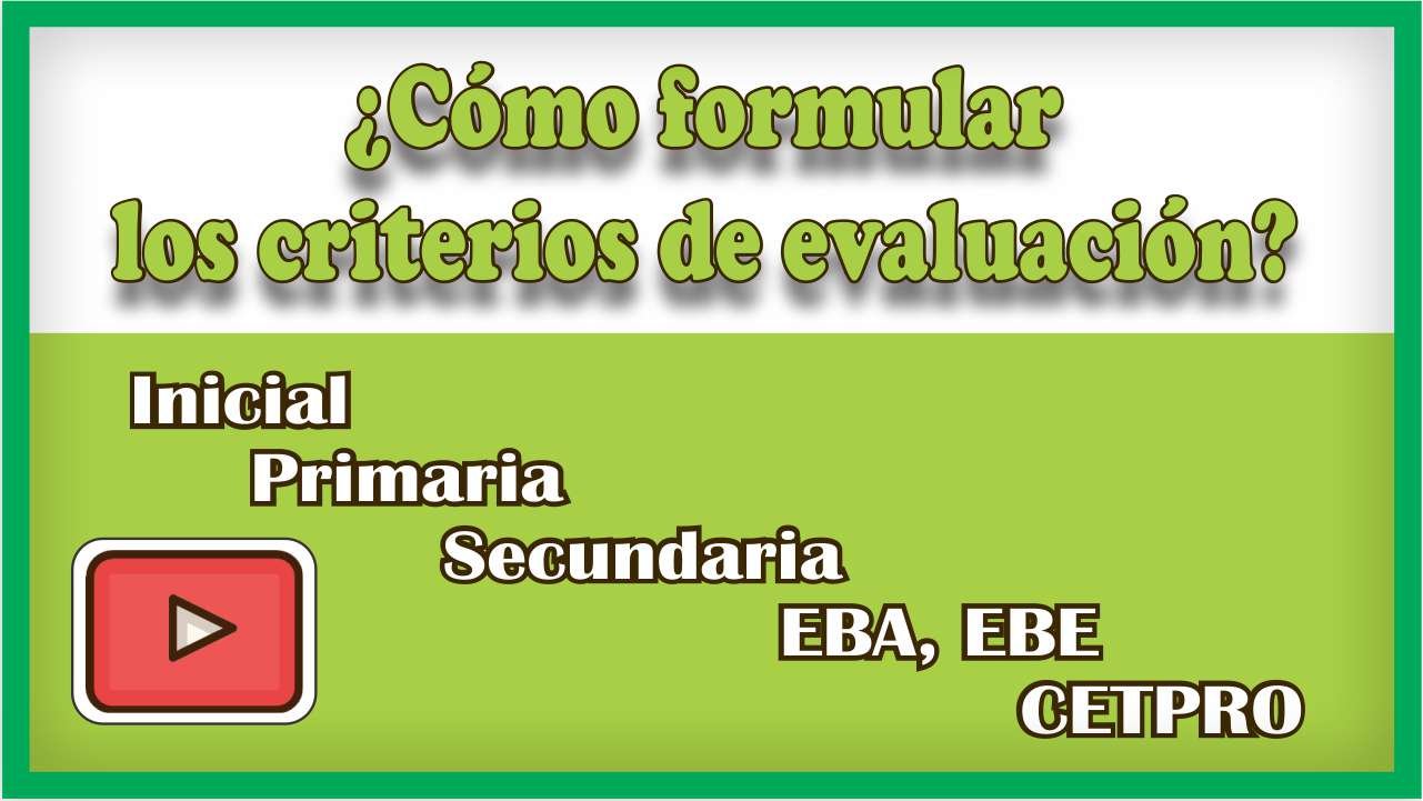 Criterios De Evaluacion Ejemplos